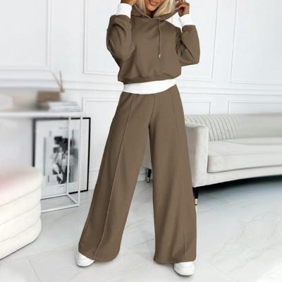 Women's cozy gray hoodie lounge set with relaxed fit and matching jogger pants