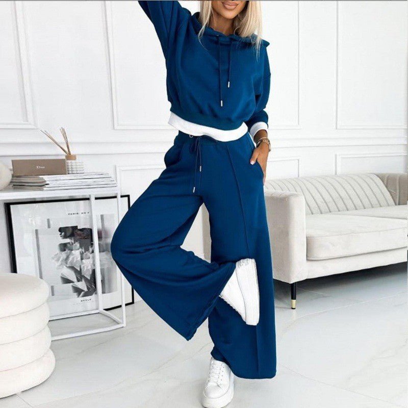 Women's cozy hoodie matching set soft loungewear relaxed fit with warm casual chic style