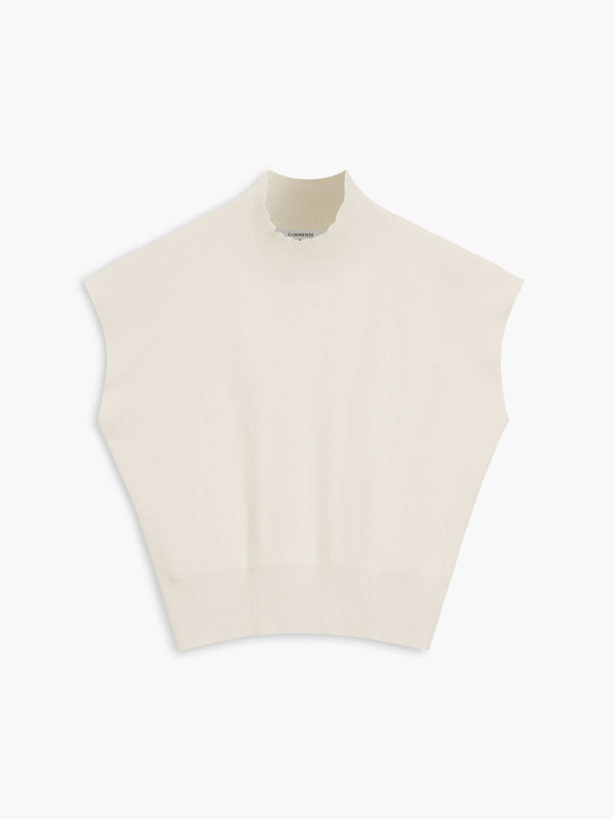 Solid knit pullover sweater vest casual sleeveless layering top with slight stretch