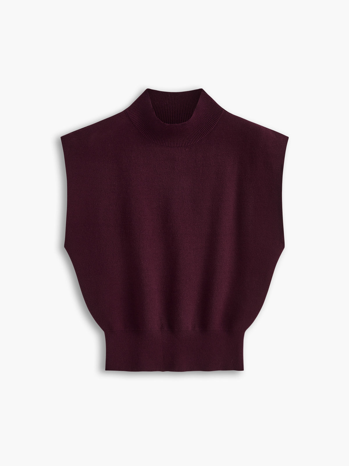 Solid knit pullover sweater vest casual sleeveless layering top with slight stretch
