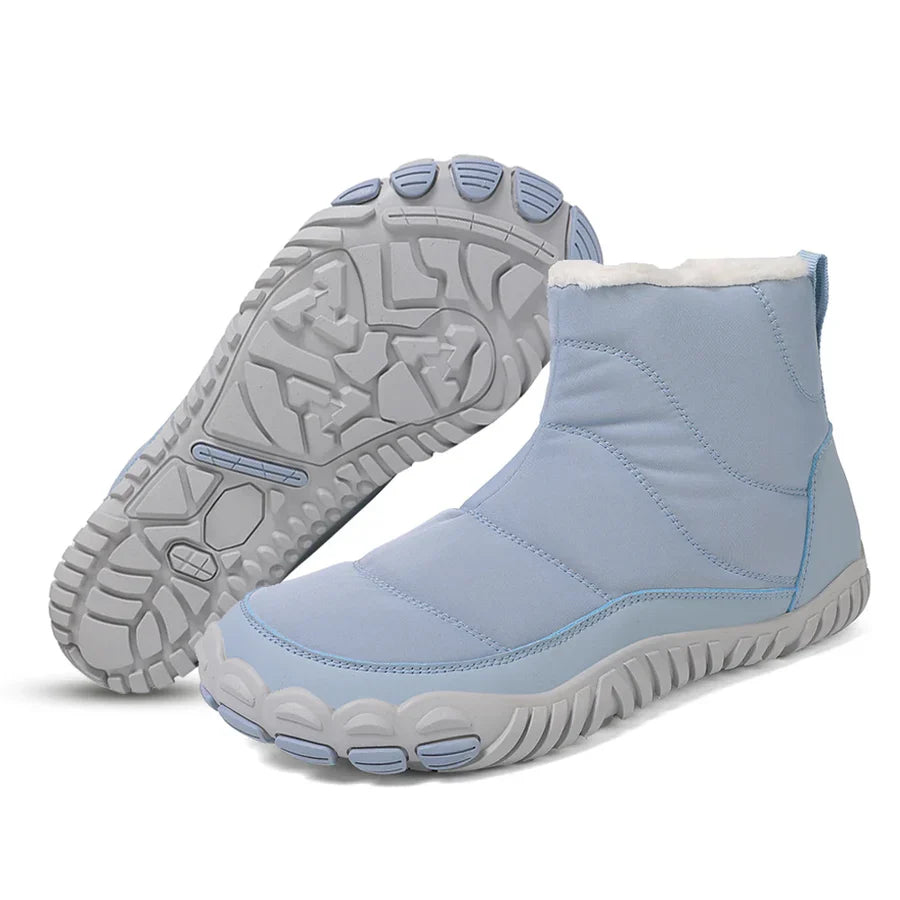 Unisex winter barefoot boots warm lightweight non-slip outsole for cold outdoor hiking trails