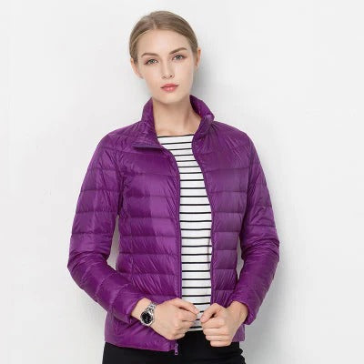 Wavlynn women's ultralight down jacket slim silhouette packable warm travel essential layer