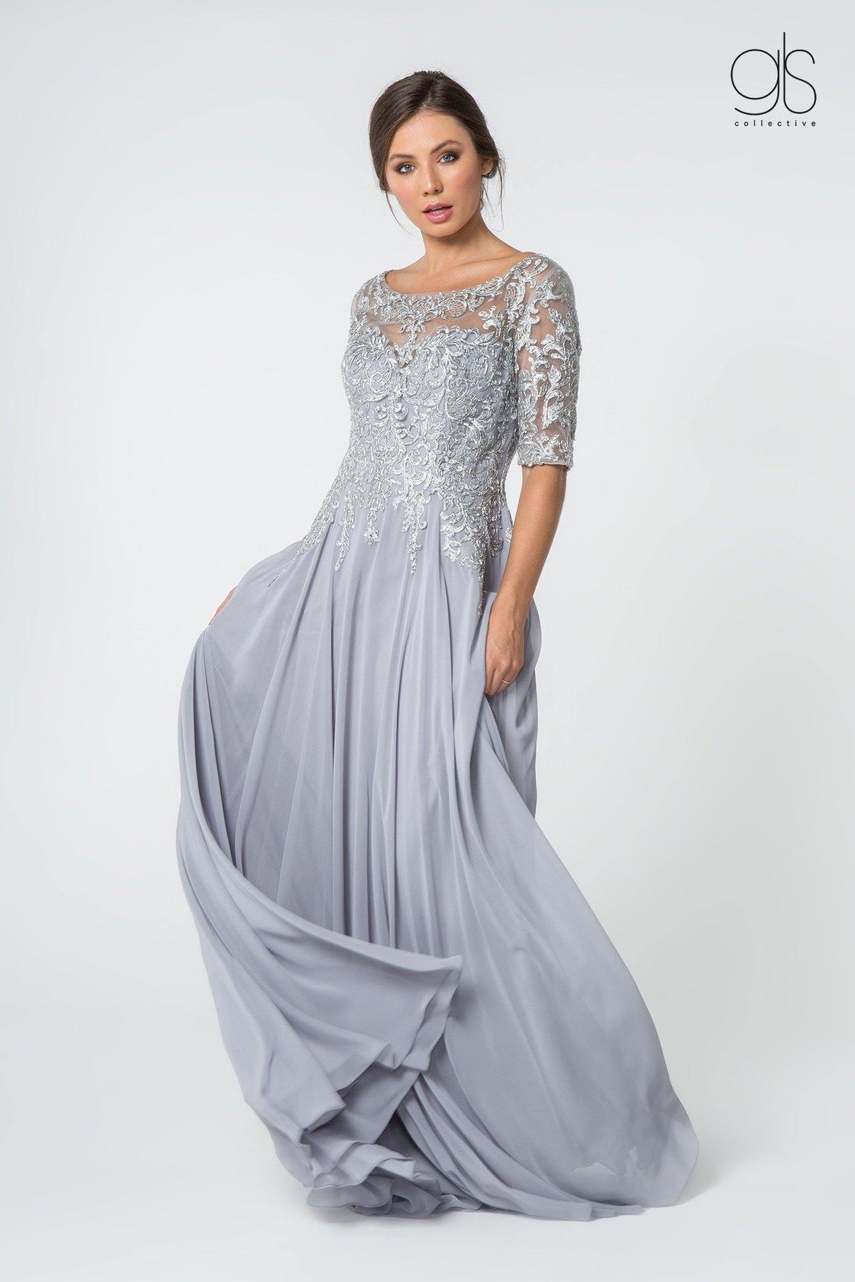 Wavlynn Long Formal Mother of the Bride Chiffon Dress