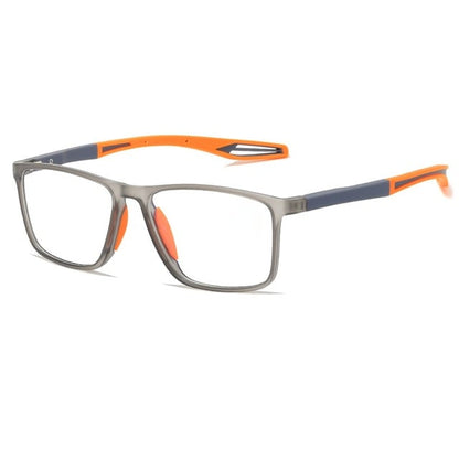 Freddie two-tone rectangular reading glasses ultralight multifocal design textured grip for men