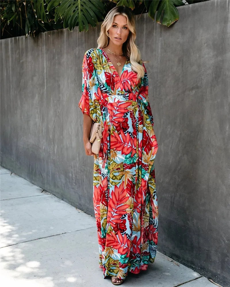 Serena | Women's Wedding Guest Wrap Maxi Dress - WAVLYNN