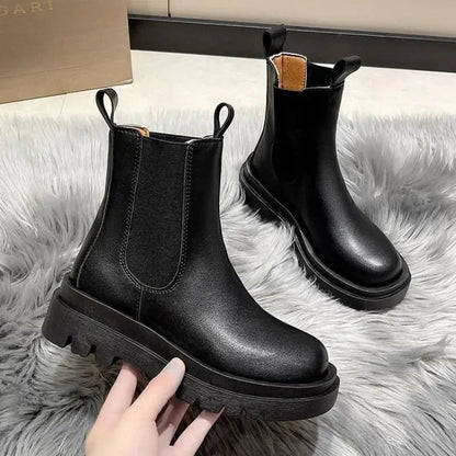 Black Valentina Noir Elite ankle boots with chunky thick sole, bold urban style for everyday wear