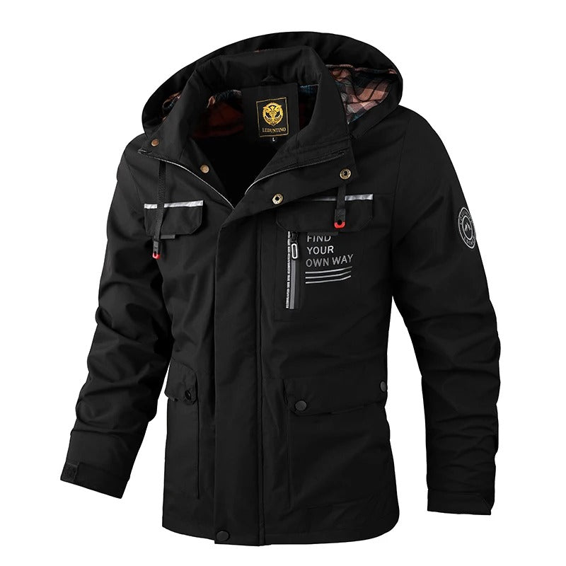 Black Everfrost™ winter jacket slim-fit insulated design for cold weather urban and outdoor use