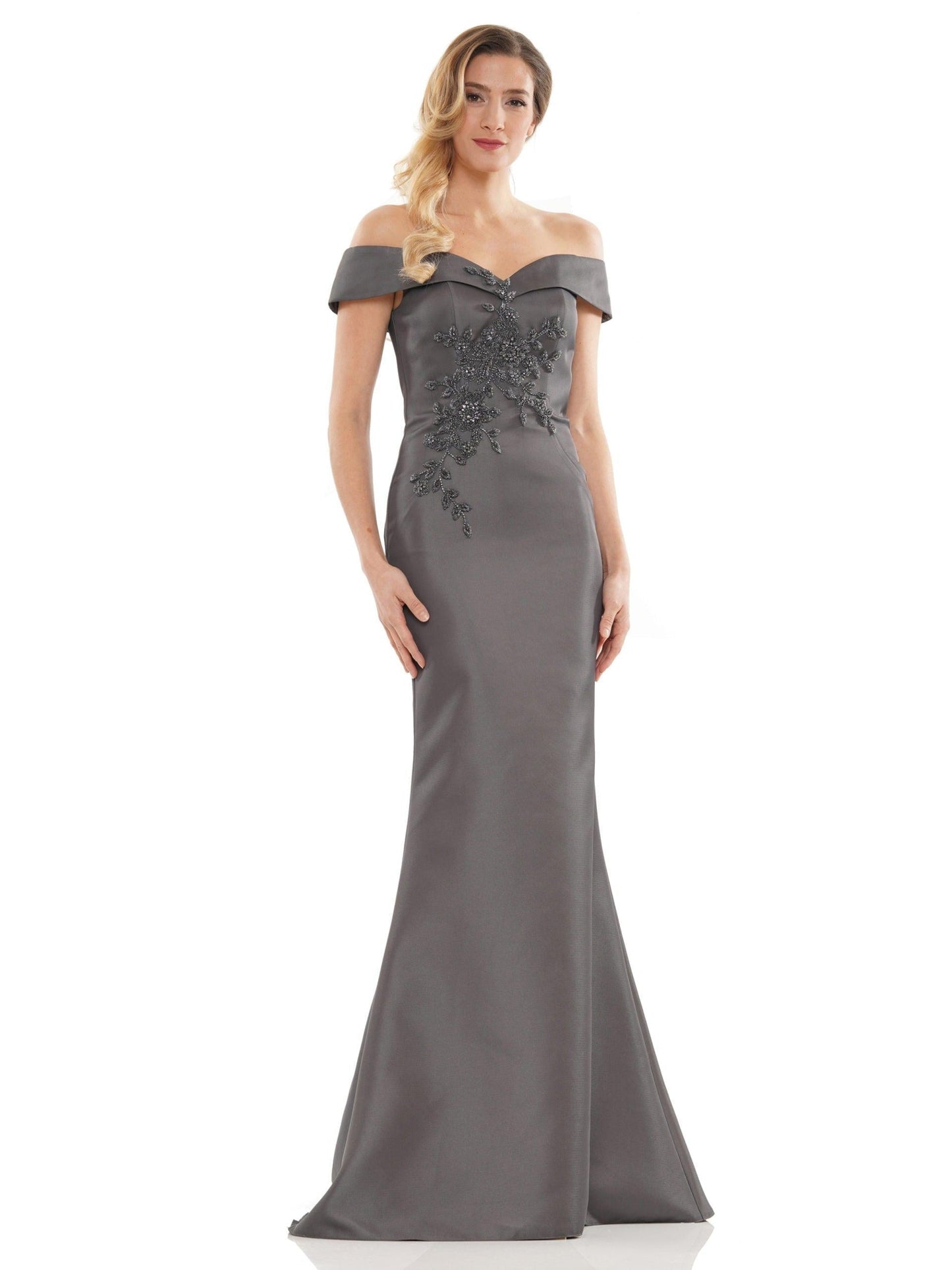 Charcoal 8 Marsoni Long Formal Off Shoulder Mermaid Dress 1142 Sale - Wavlynn