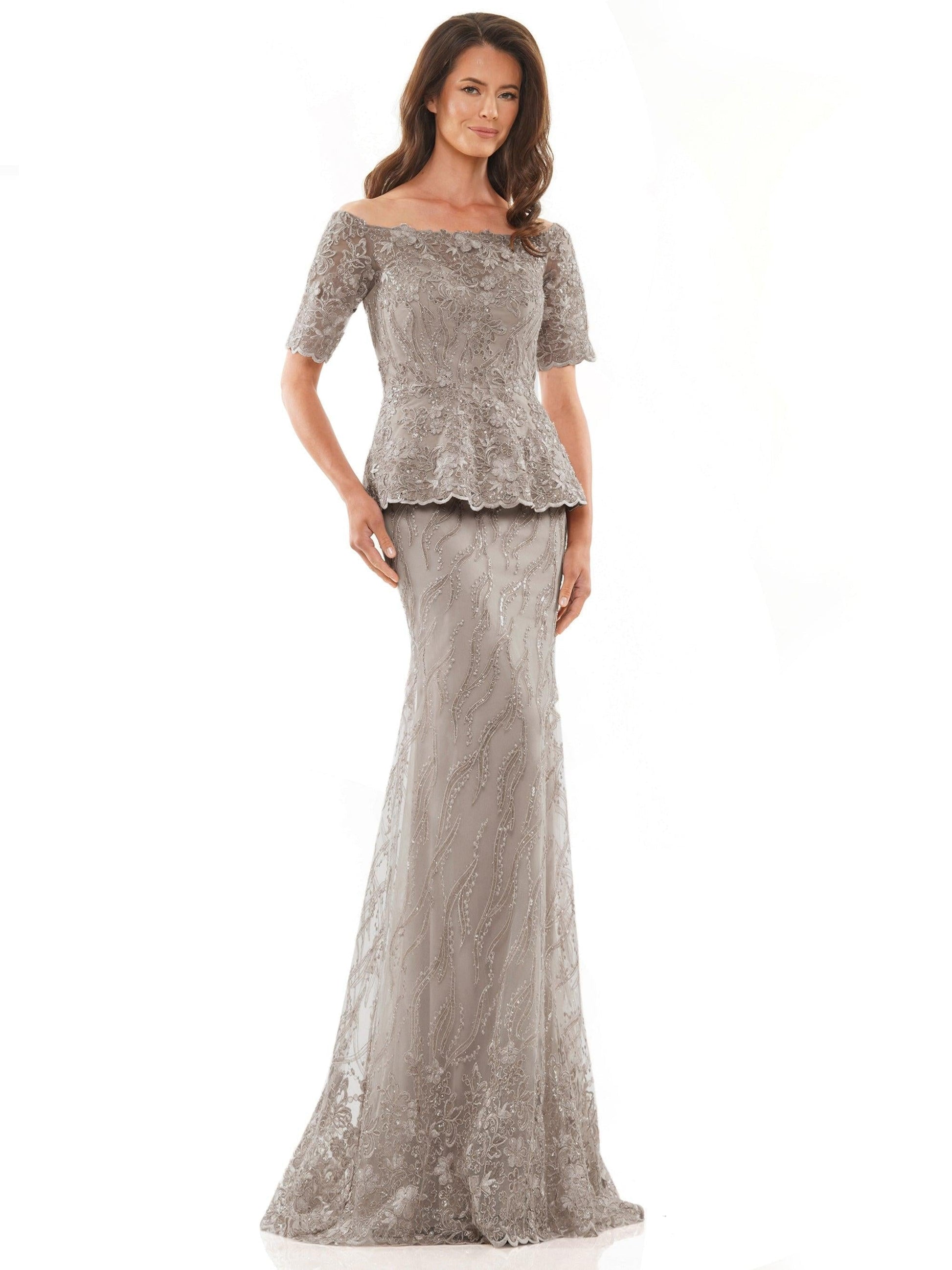 Dark Taupe 12 Marsoni Long Mother of the Bride Formal Gown 1222 Sale - Wavlynn