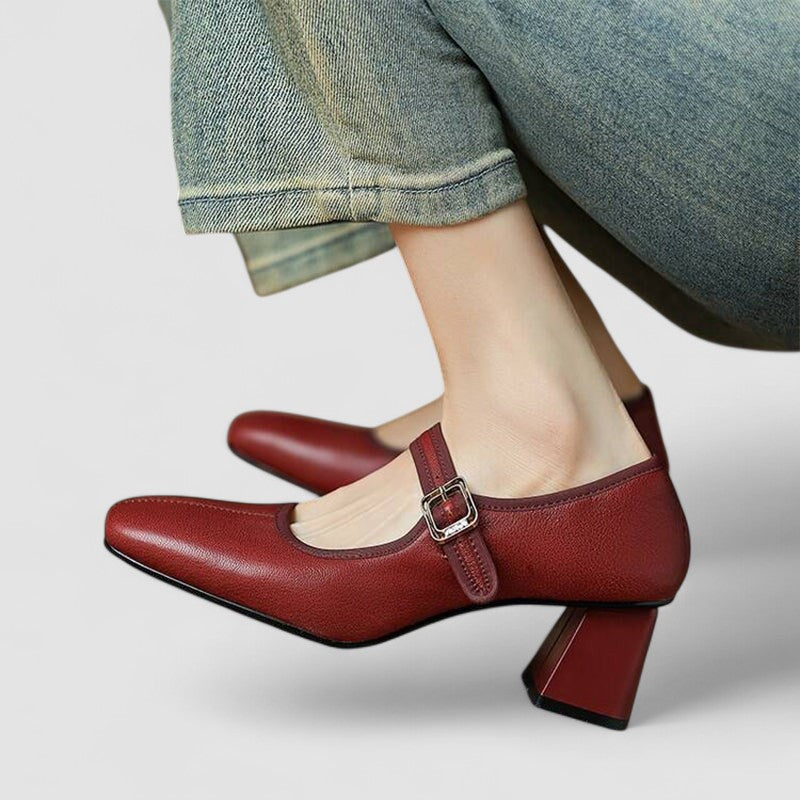 Women's black comfort Mary Jane shoes with sleek silhouette and supportive cushioned sole