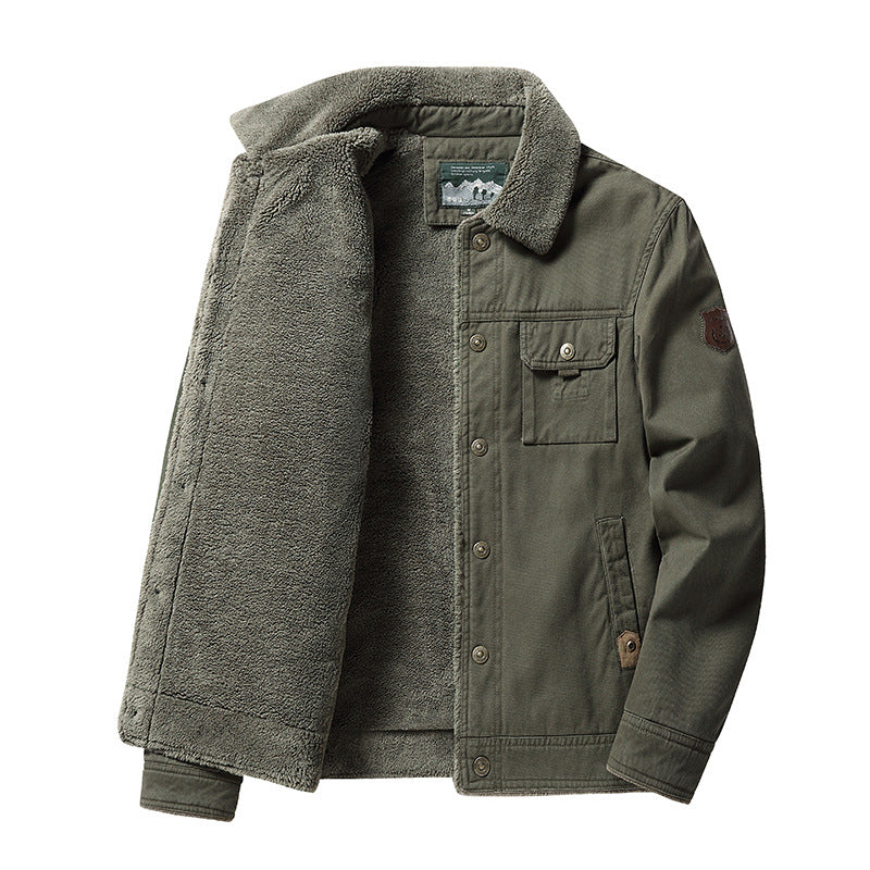 Mason men's winter jacket black wool-lined thick outer shell cold-weather outerwear by Wavlynn