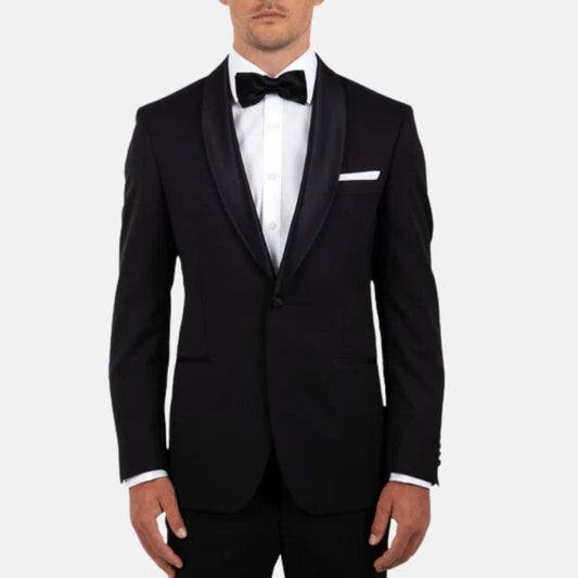 Mens Black Two Piece  Peak Lapel Tuxedo - Wavlynn