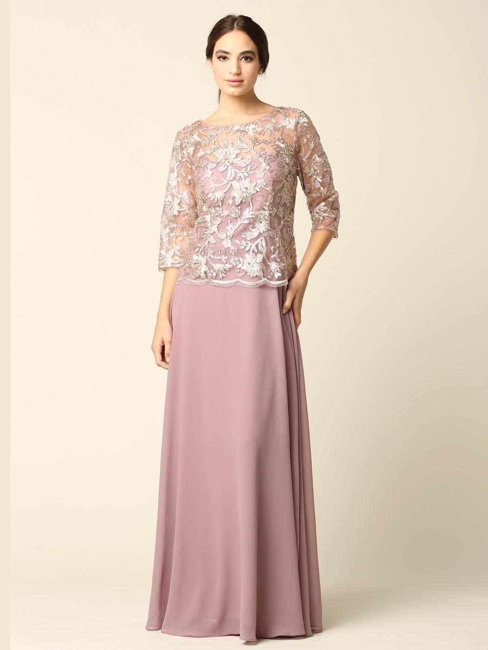 Mauve 3XL Mother of the Bride Long Formal Dress Sale - Wavlynn
