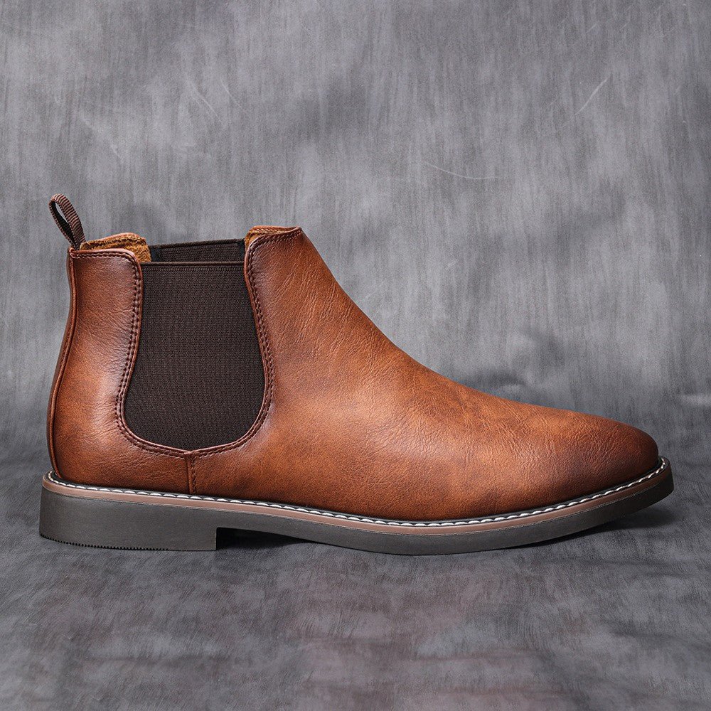 Jason leather Chelsea boots by Wavlynn in classic black with elastic side panels for all-day comfort