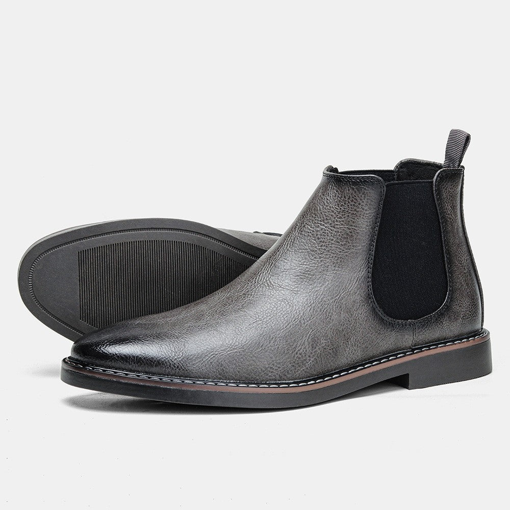 Jason Wavlynn leather Chelsea boots in classic black with elastic side panels for easy slip-on style