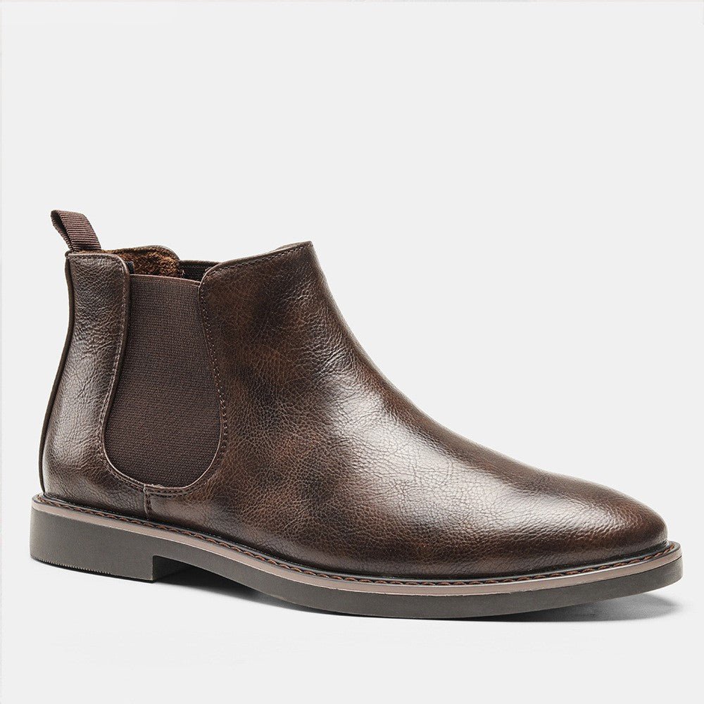 Jason Wavlynn leather Chelsea boots in classic black with elastic side panels for easy slip-on style