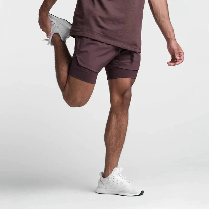 Men's slim fit training shorts breathable lightweight fabric adjustable elastic waistband for workouts