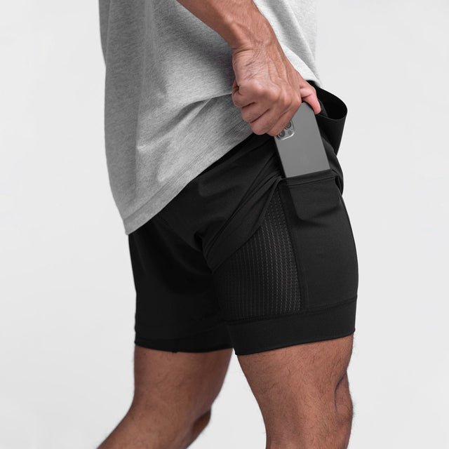 Men's slim fit training shorts lightweight breathable fabric adjustable elastic waistband for workouts