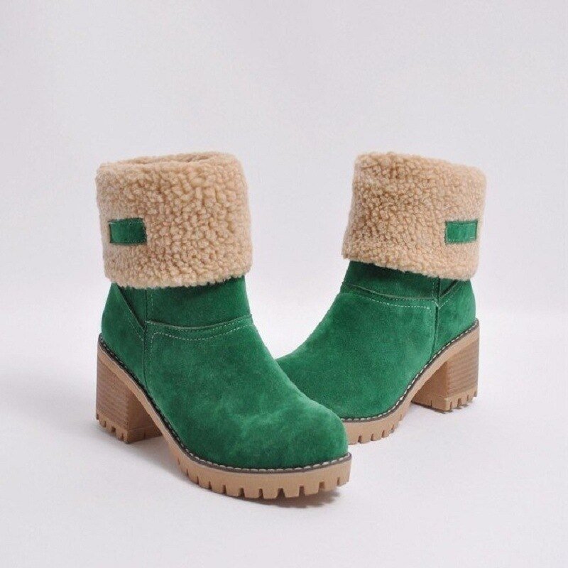 Reagan tan suede mid-calf winter boots with warm soft lining, versatile everyday cold-weather style