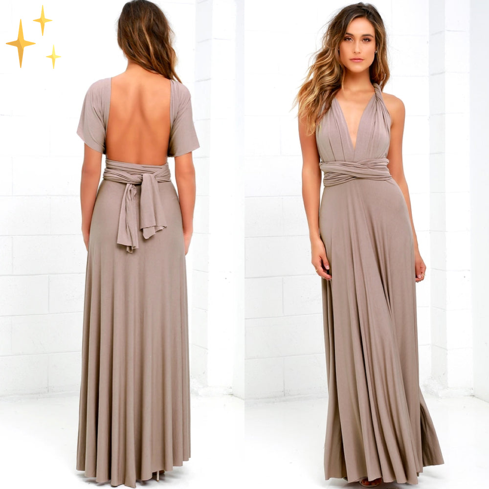 Elegant wrap dress in flowing fabric, flattering silhouette with adjustable tie waist, lightweight everyday style