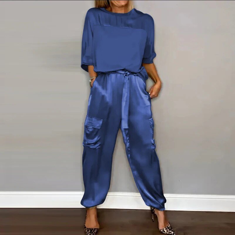 Luna relaxed clothing set in neutral tones, casual chic co-ord with soft breathable fabric for everyday wear
