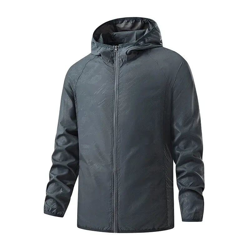 Unisex lightweight waterproof windbreaker jacket for hiking camping all seasons four pockets versatile fit