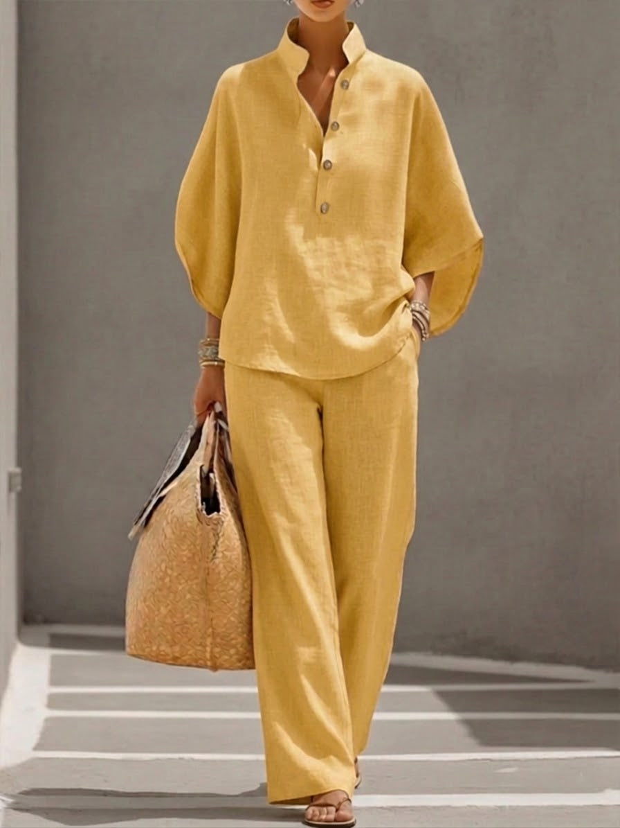 Nadia | Women's 2 Piece Set Batwing Top Wide Leg Pants