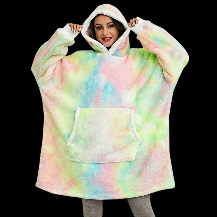 Oversized giant blanket hoodie cozy wearable design for home and outdoor lounging