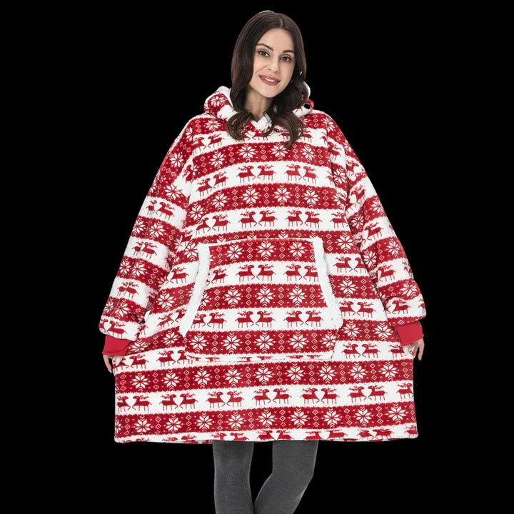 Oversized giant blanket hoodie cozy wearable design with hood for home and outdoor lounging
