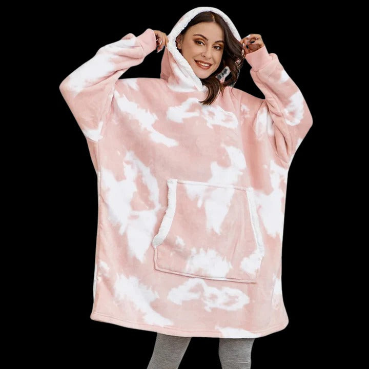 Oversized giant blanket hoodie cozy wearable design with hood for indoor outdoor lounging