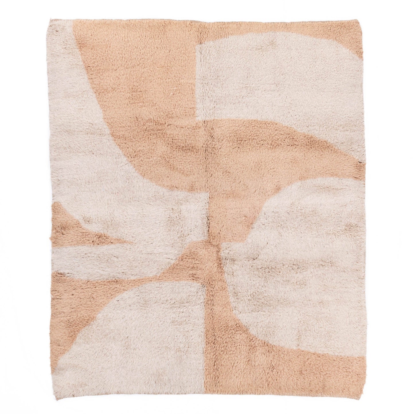Peach Fossil - Luxury Shag Moroccan Rug - Wavlynn