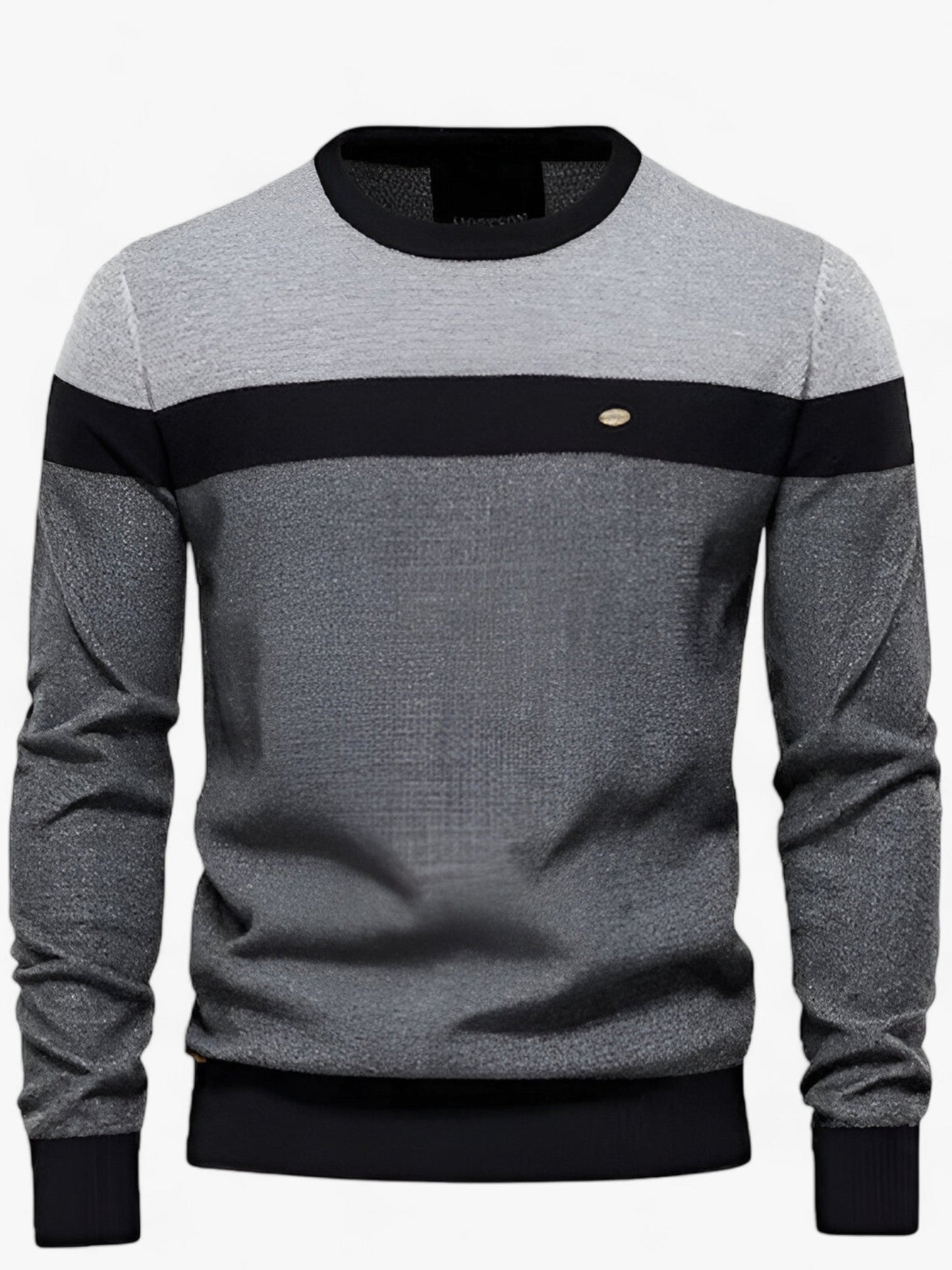 Men's color-block cotton knit sweater classic fit breathable stretch casual smart-casual style