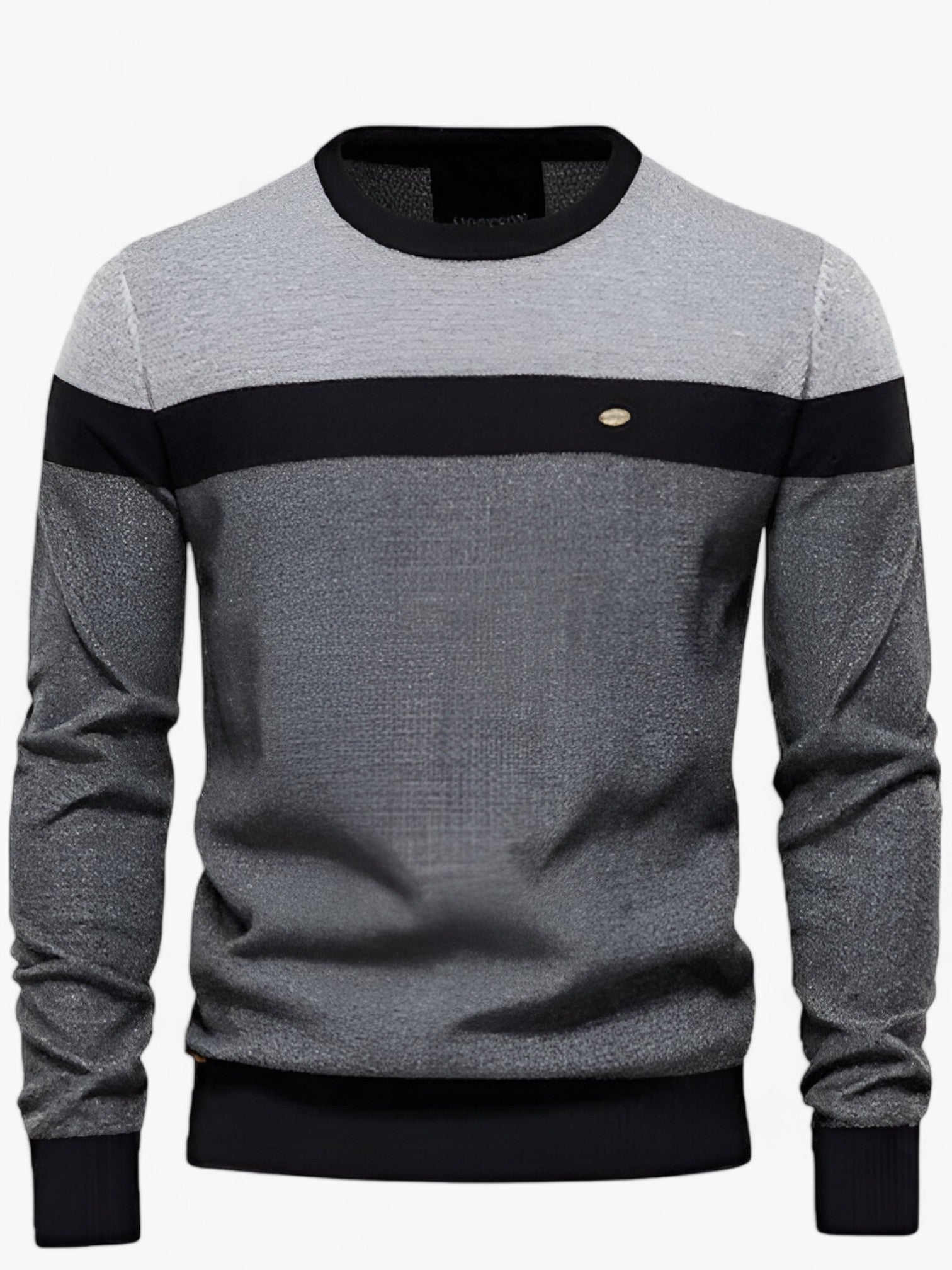 Men's color-block cotton knit sweater classic fit breathable stretch casual smart-casual style