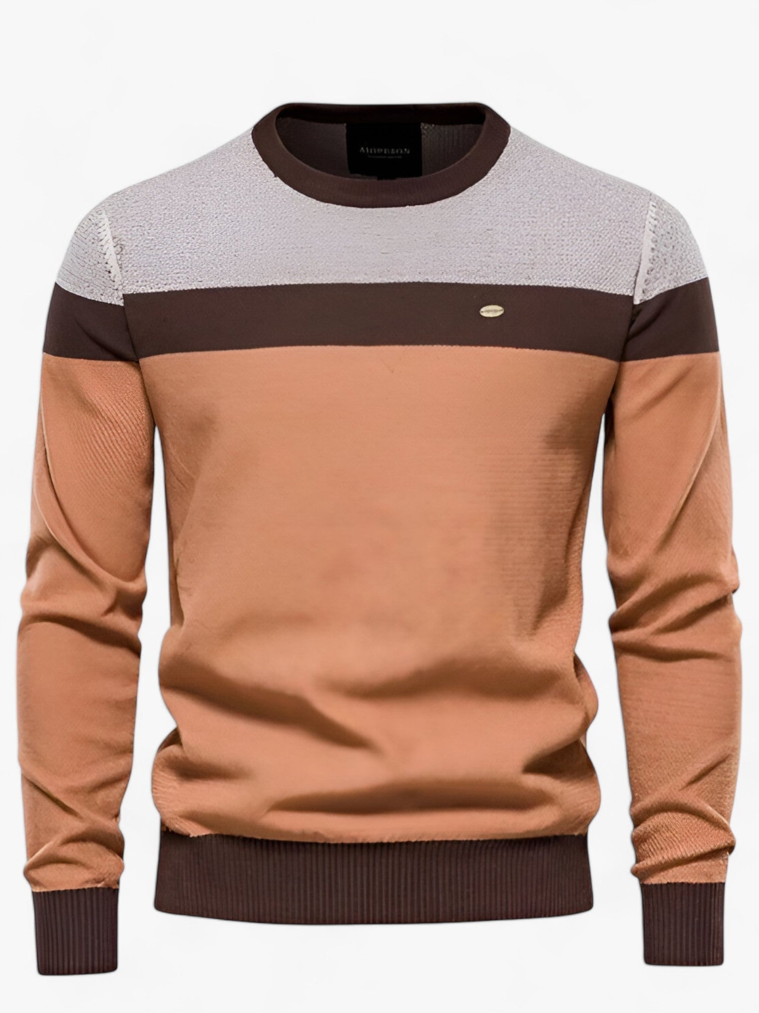 Men's color block cotton knit sweater classic fit breathable stretch premium Wavlynn Jack