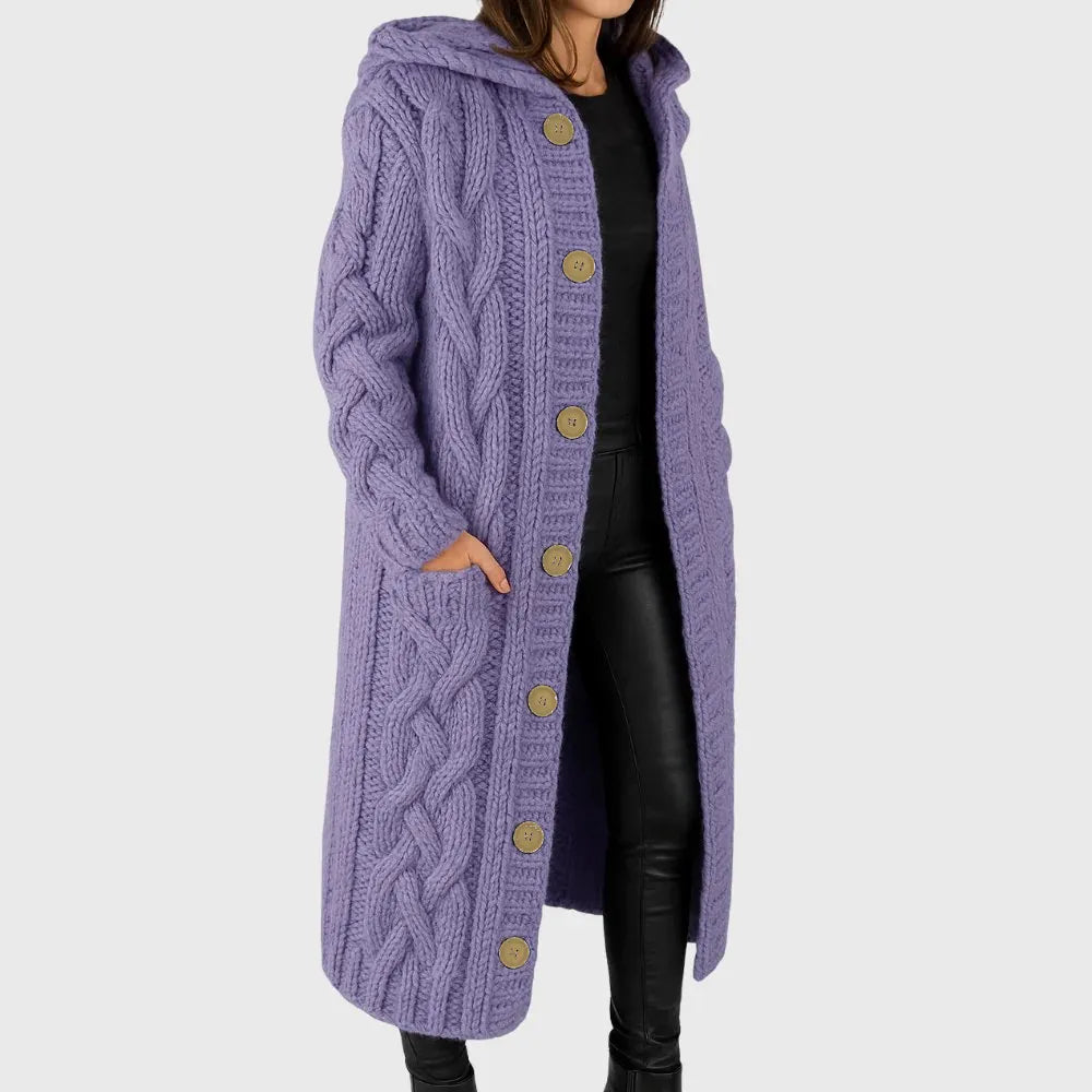 Cadence elegant cosy coat in neutral tones, structured silhouette with flattering cut for layering