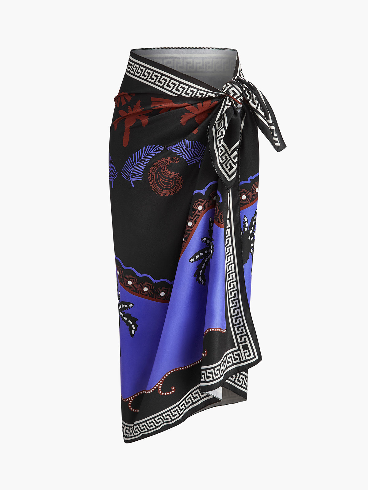 Printed Tie-Waist Sarong Cover-Up - Wavlynn