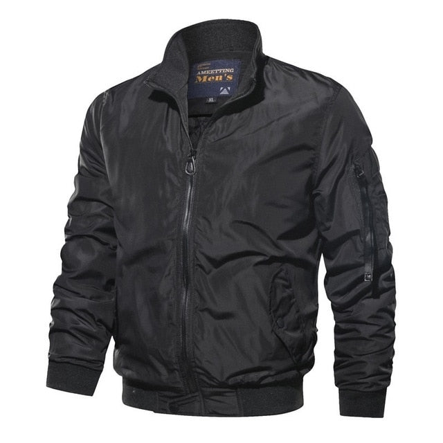Men's lightweight wind-resistant bomber jacket relaxed boxy fit breathable cotton Nordic style