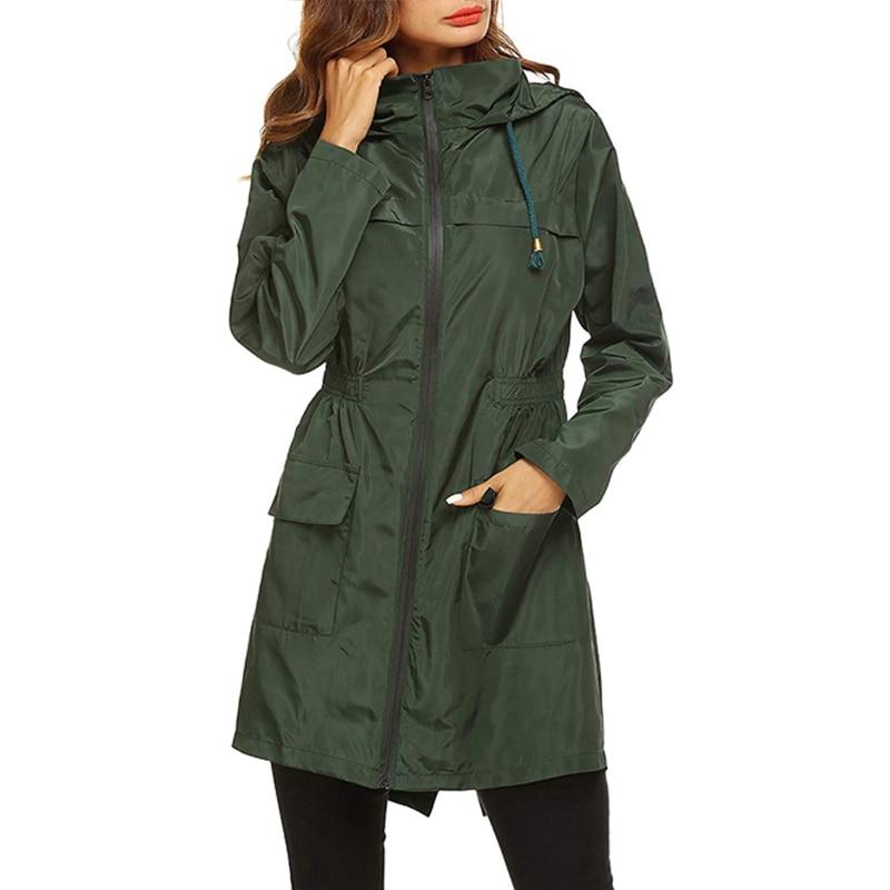 Olivia slim-fit lightweight rain jacket with adjustable hood, sleek modern style for all-weather protection