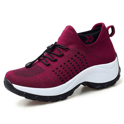 Women's orthopedic slip-on shoes in neutral tones with cushioned ergonomic sole for pain relief