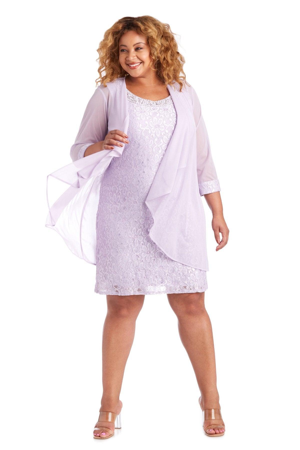 Sleeveless scoop neck lace mother of bride dress with matching glitter lace 3/4 sleeve jacket