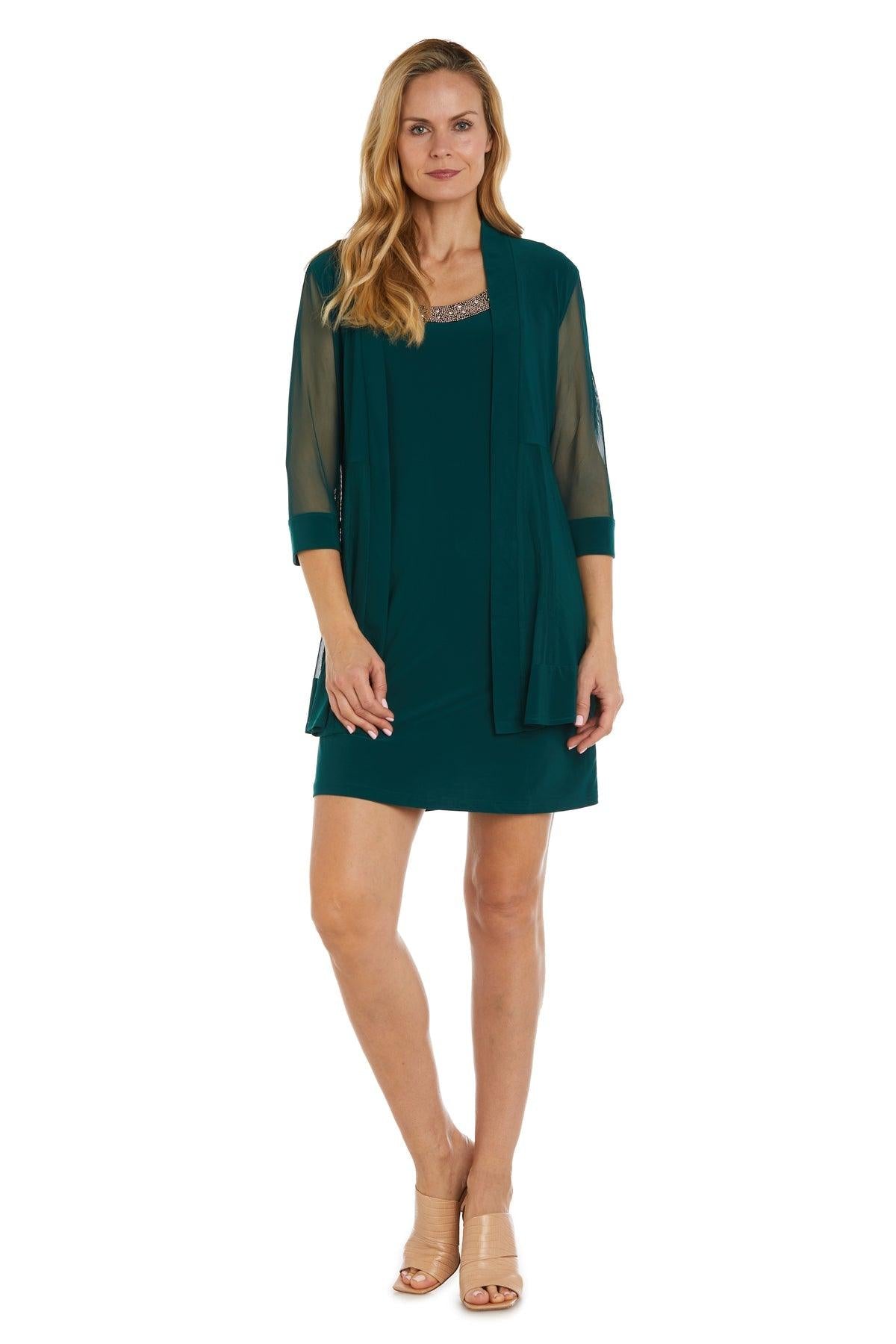 Elegant navy chiffon sleeveless scoop neck mother of the bride dress with matching 3/4 sleeve jacket
