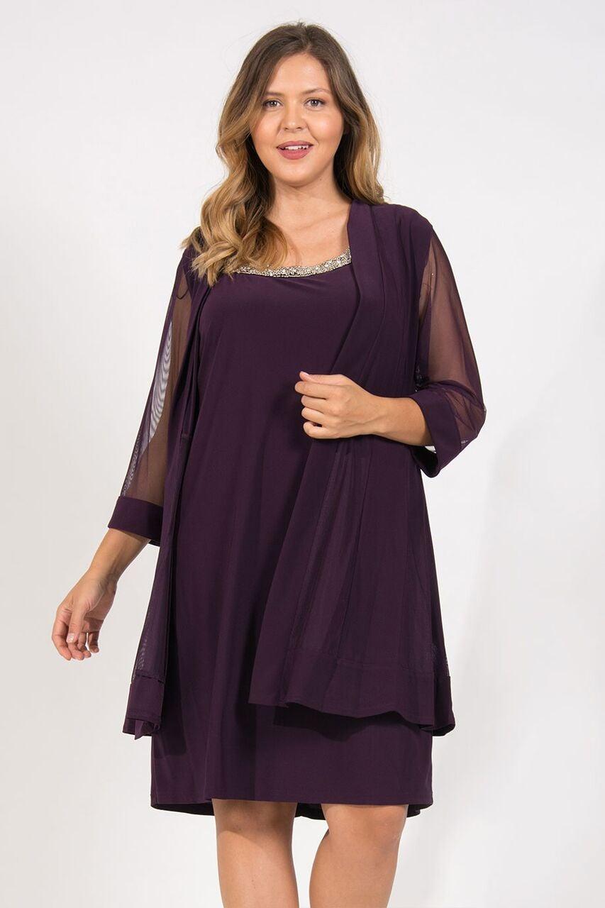 Elegant sleeveless chiffon mother of the bride dress with matching 3/4 sleeve jacket, navy