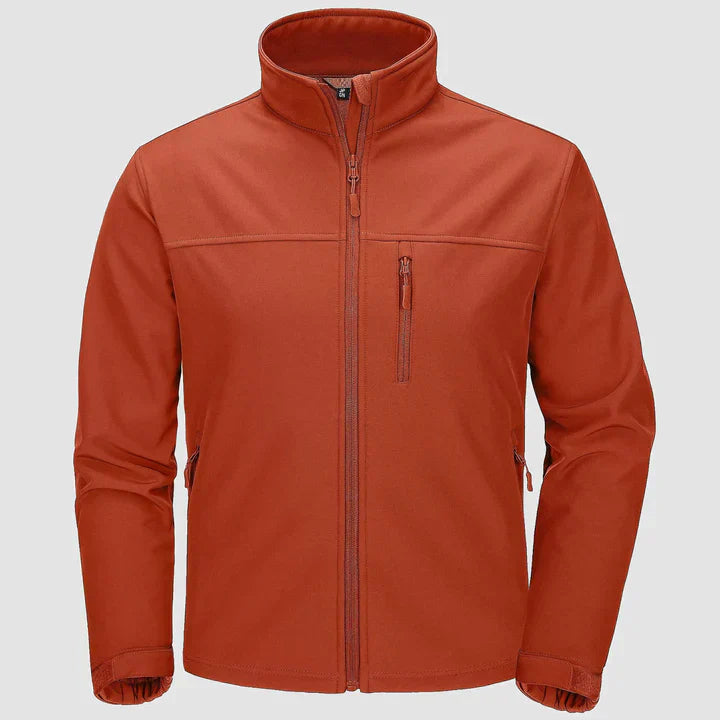 Men's dark winter jacket full-zip closure multiple pockets insulated lightweight everyday style