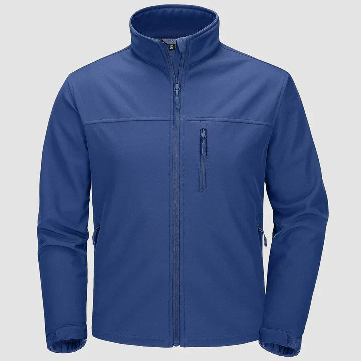 Men's dark winter jacket full-zip closure multiple pockets insulated lightweight everyday style