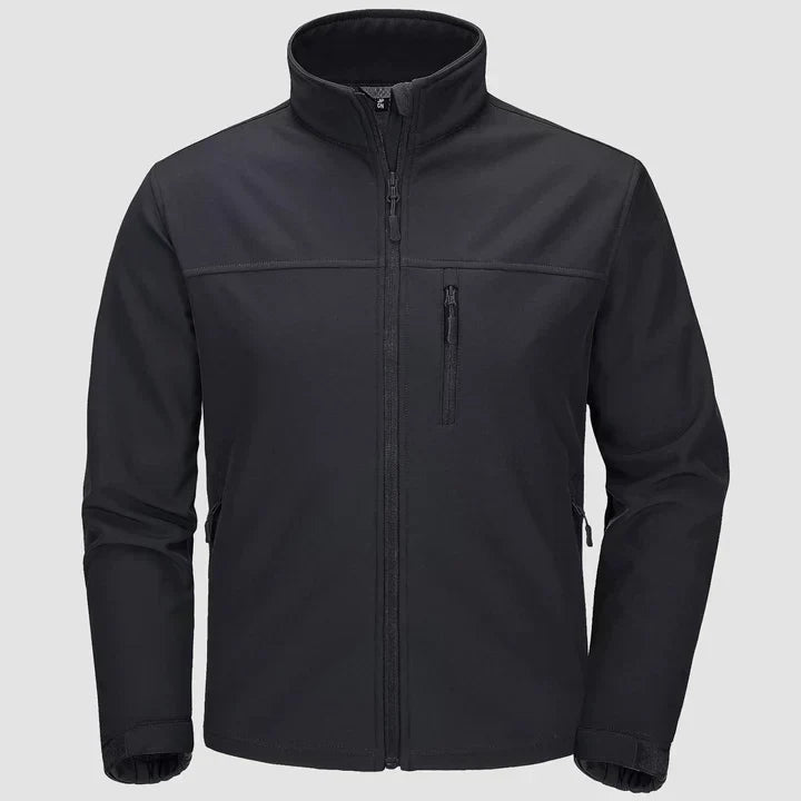 Men's dark winter jacket full-zip closure multiple pockets insulated slim-fit everyday style