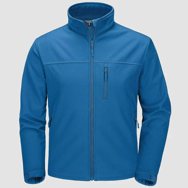 Men's navy blue winter jacket full-zip closure multiple pockets insulated slim-fit everyday style