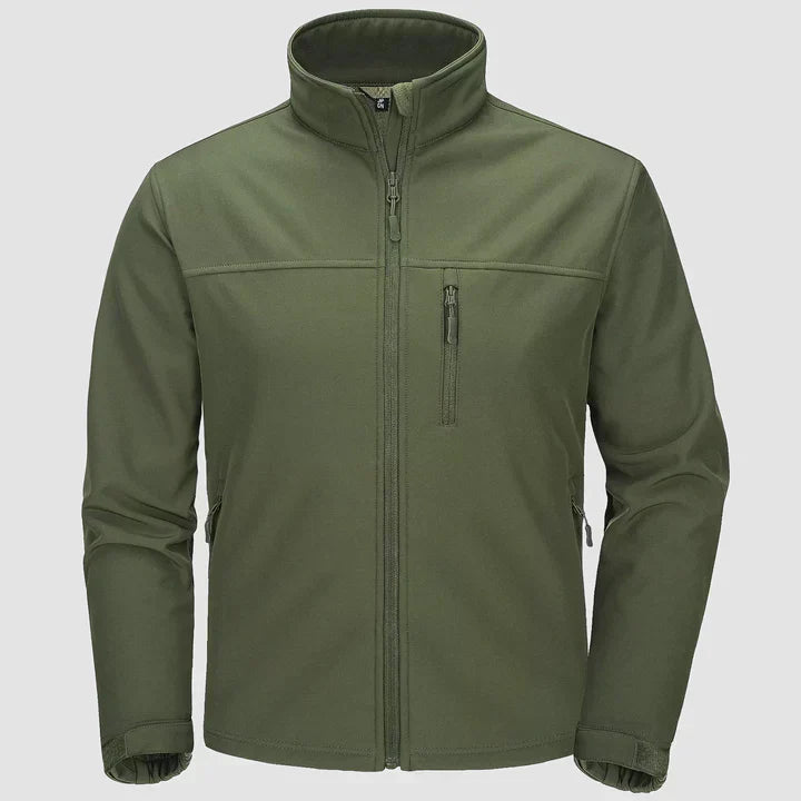 Men's dark winter jacket full-zip closure multiple pockets lightweight insulated everyday style