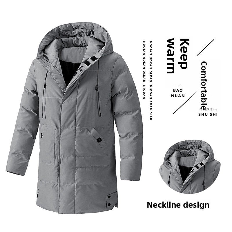 Men's insulated parka long coat weatherproof winter outerwear warm cozy cold-weather essential