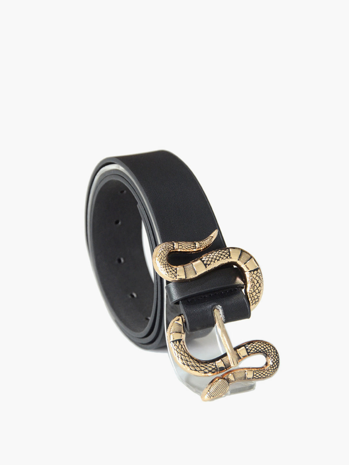 Snake Buckle Leather Belt - Wavlynn