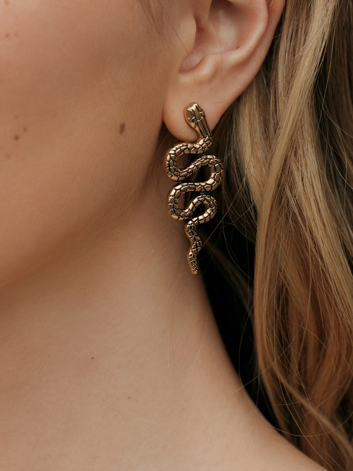 Snake Shaped Stud Earrings - Wavlynn